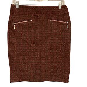 Liverpool Port Wine Patterned Pencil Skirt With Zipper Pockets Womens Size 6